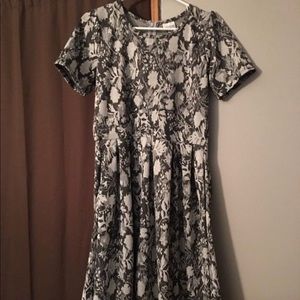 Gray and white LuLaRoe Amelia Dress